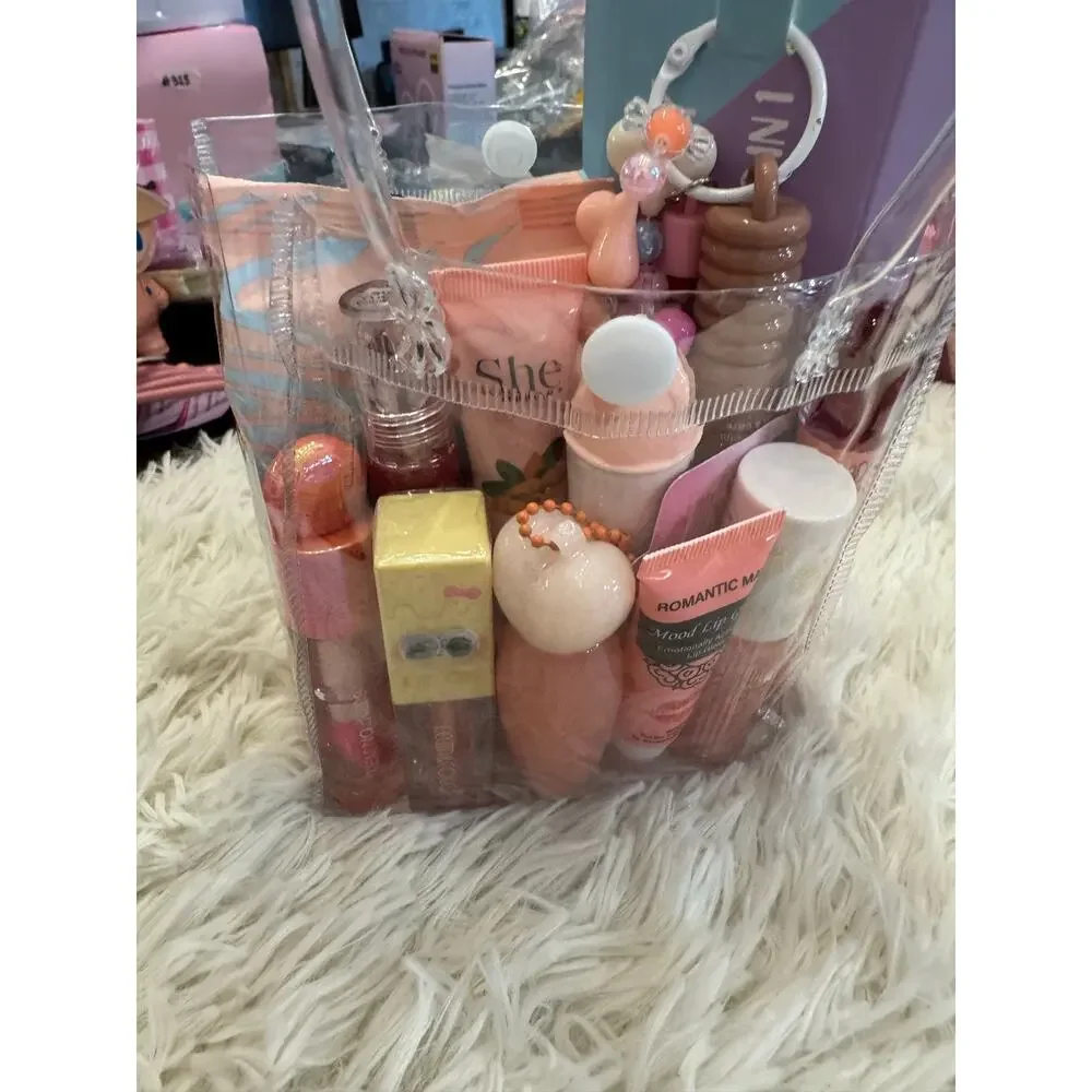 Beauty bundle 12 items wet wipes  eye mask lip gloss lip balm lip oil cream tint